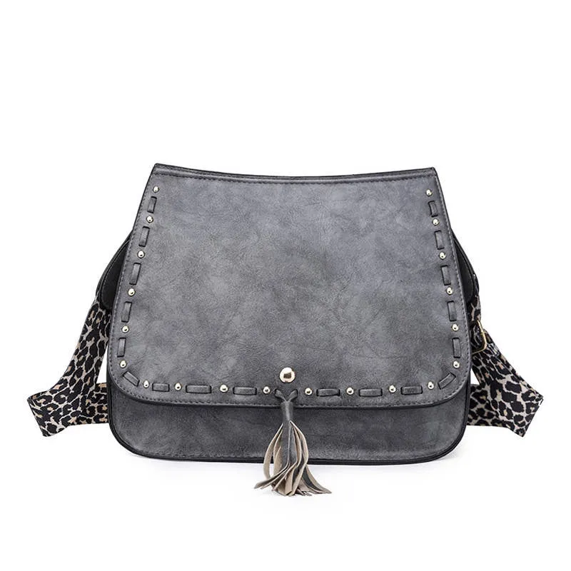 *Tassel Messenger Purse Bag - GREY