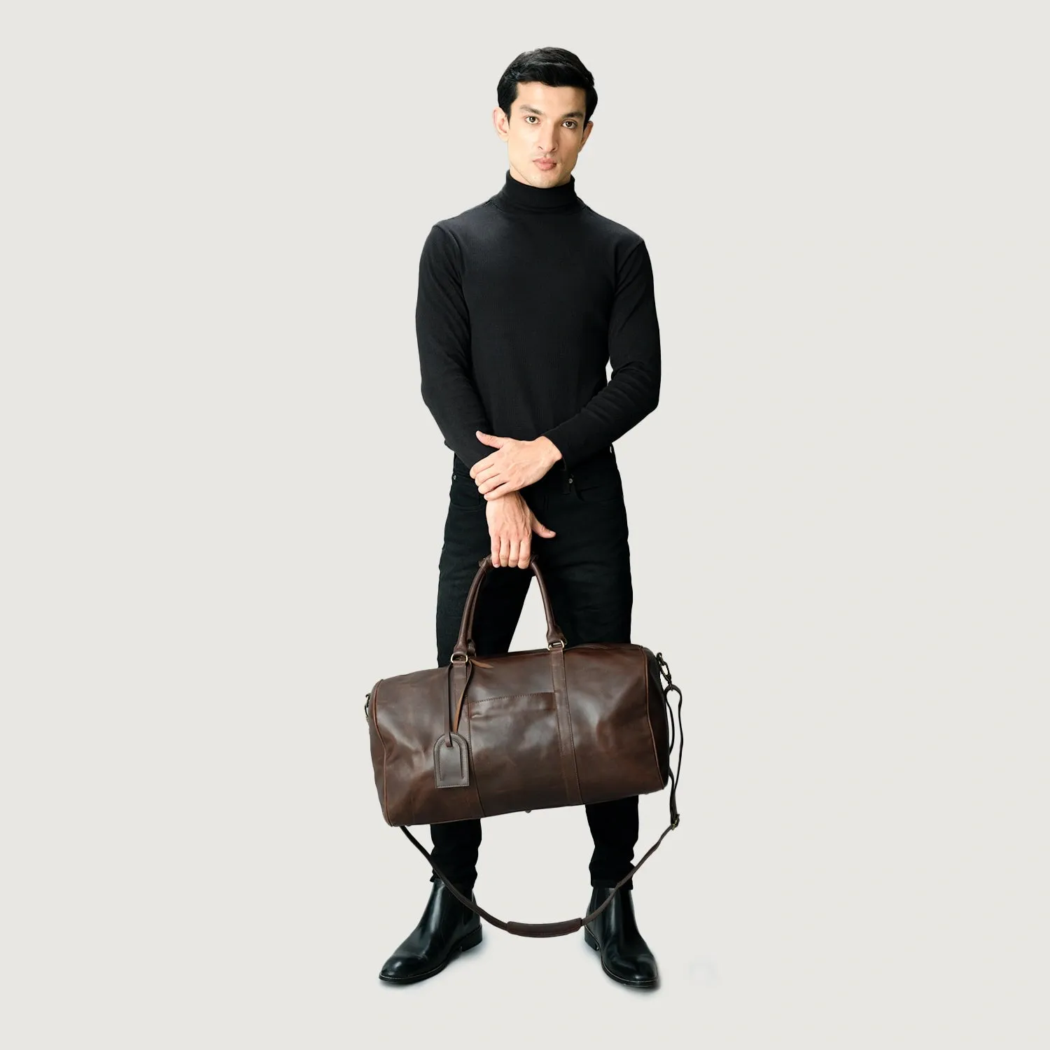 The Darrio Vintage Brown Leather Duffle Bag