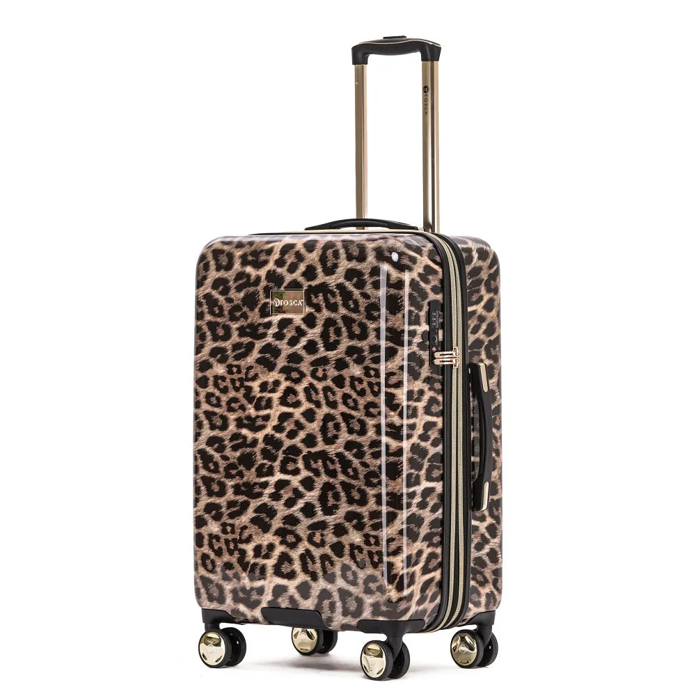 Tosca - 25in Medium 4 Wheel Hard Suitcase - Leopard