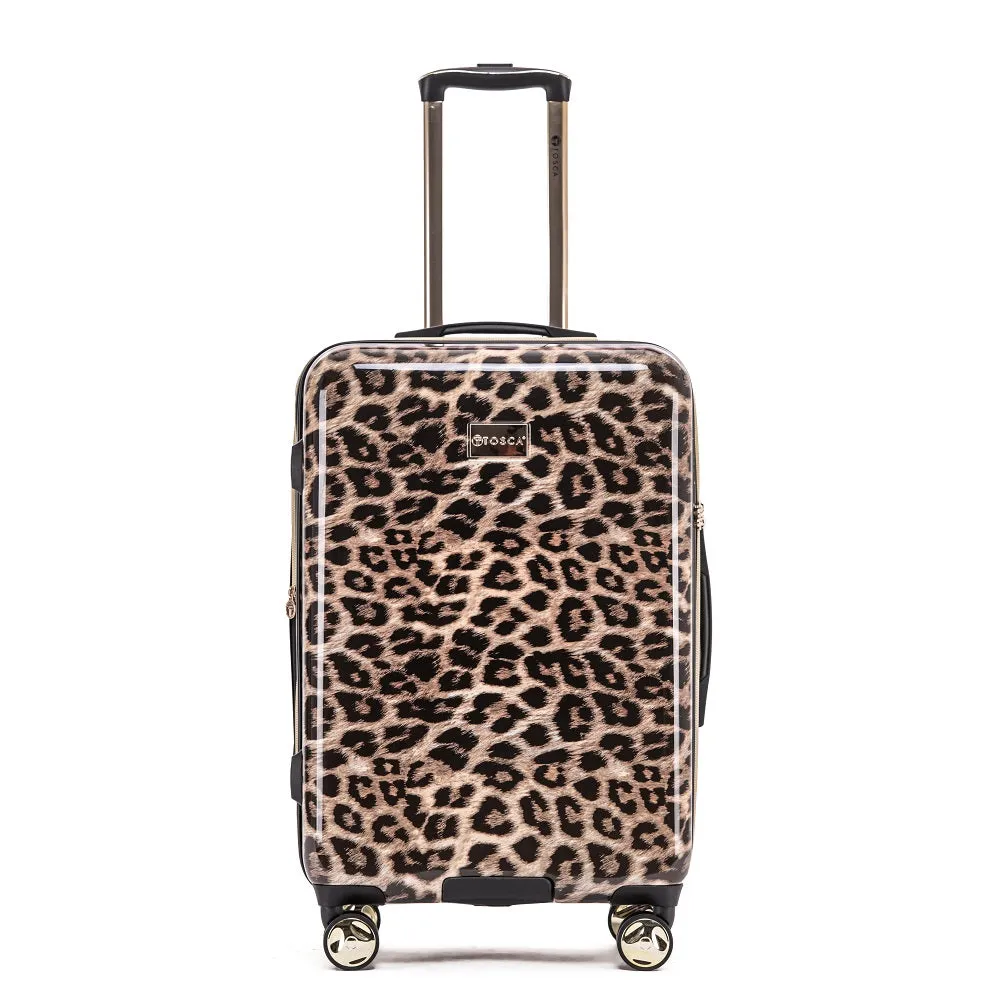 Tosca - 25in Medium 4 Wheel Hard Suitcase - Leopard