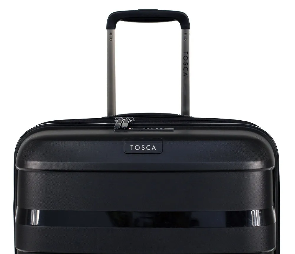 Tosca - Comet 20in Small 4 Wheel Hard Suitcase - Black