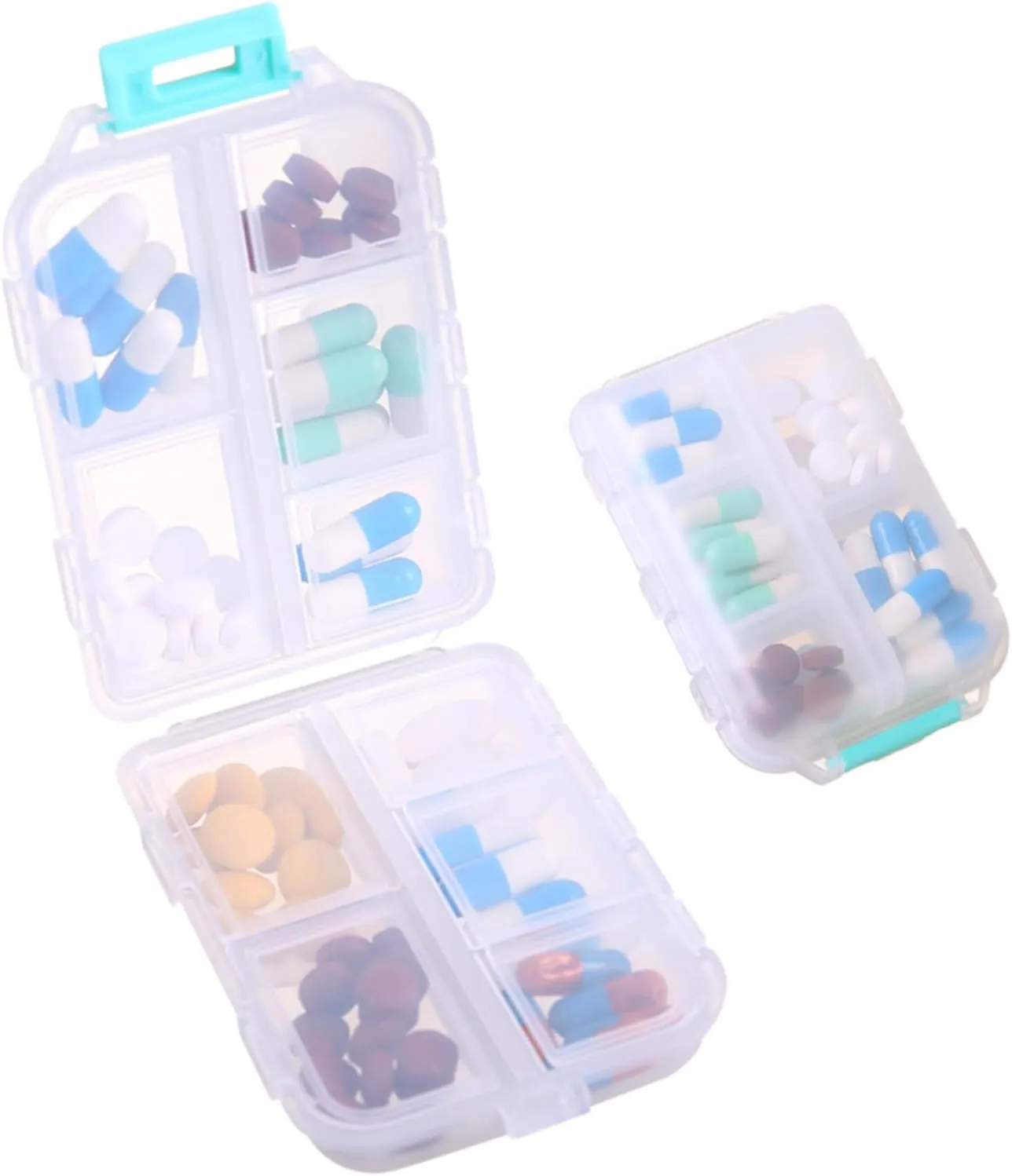 Travel Pill Organizer - 10 Compartments Pill Case, Compact and Portable Pill Box, Perfect for On-The-Go Storage, Pill Holder for Purse