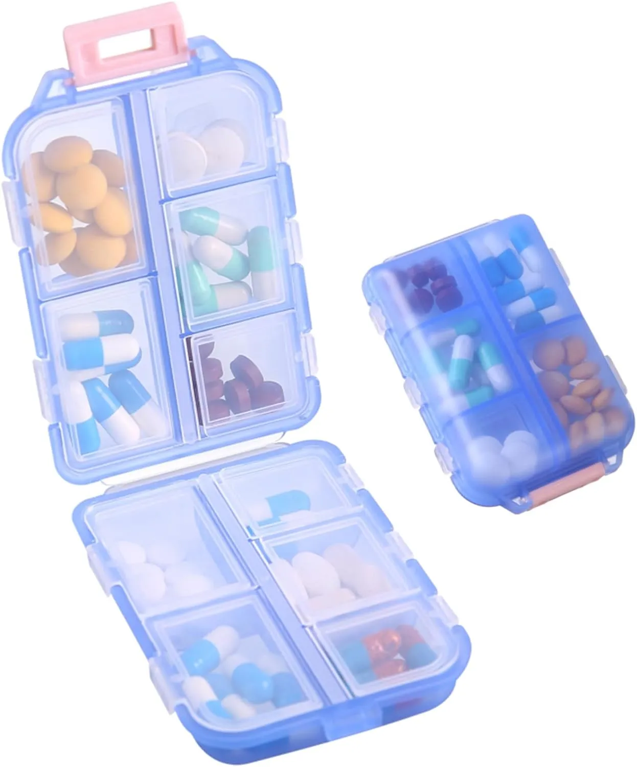 Travel Pill Organizer - 10 Compartments Pill Case, Compact and Portable Pill Box, Perfect for On-The-Go Storage, Pill Holder for Purse