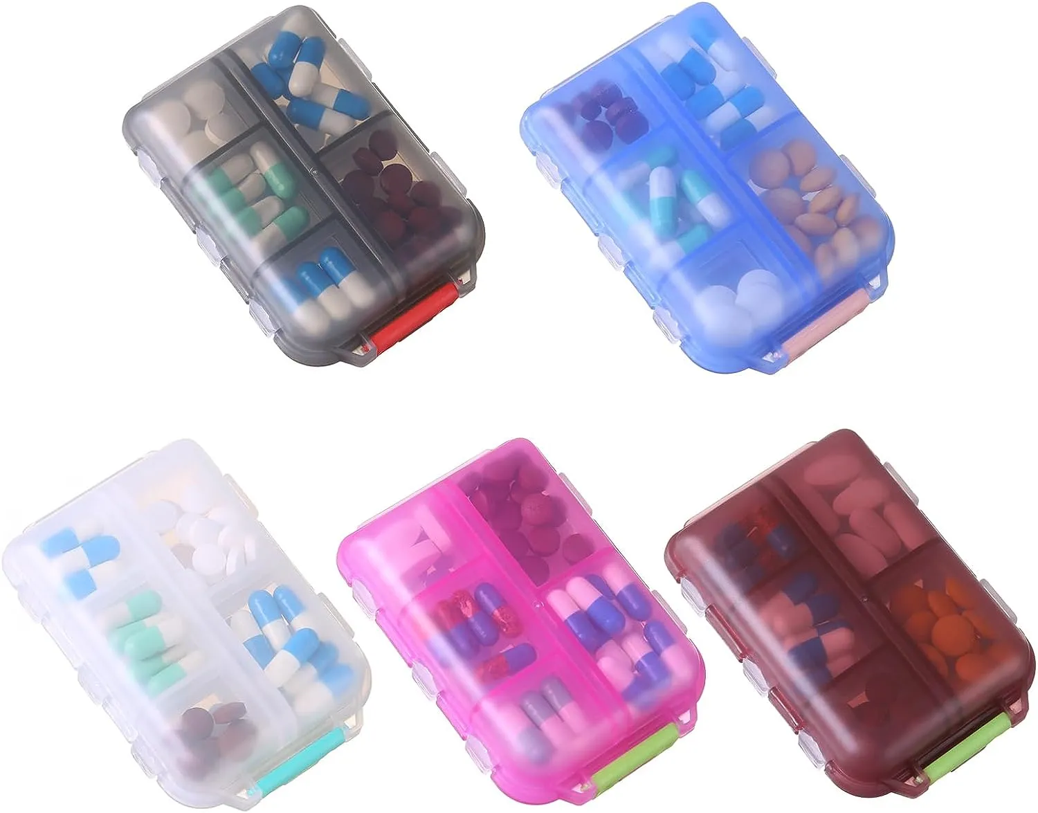 Travel Pill Organizer - 10 Compartments Pill Case, Compact and Portable Pill Box, Perfect for On-The-Go Storage, Pill Holder for Purse