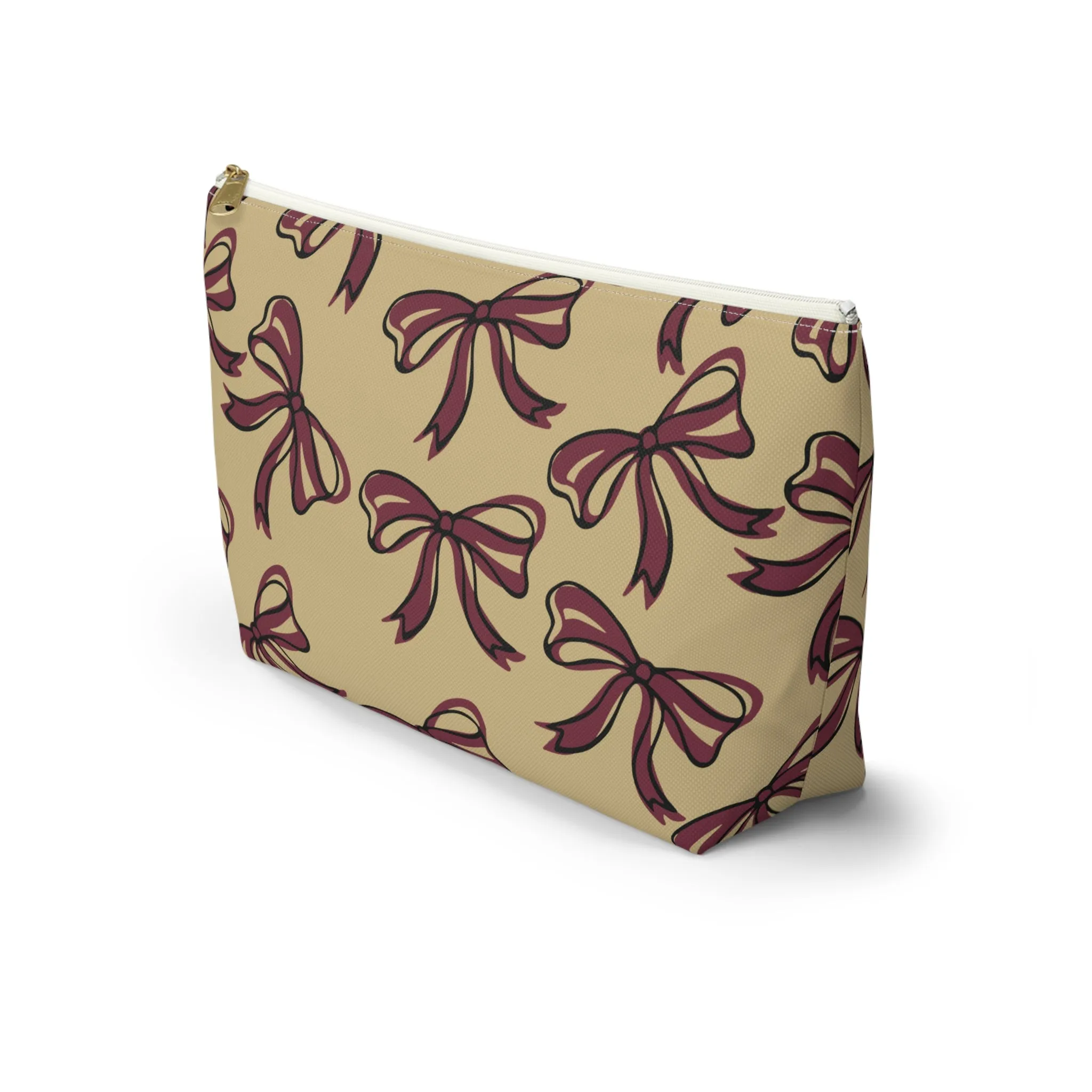 Trendy Bow Makeup Bag - Graduation Gift, Bed Party Gift, Acceptance Gift, College Gift, FSU, Florida State, FSU Seminoles, Boston College, Elon