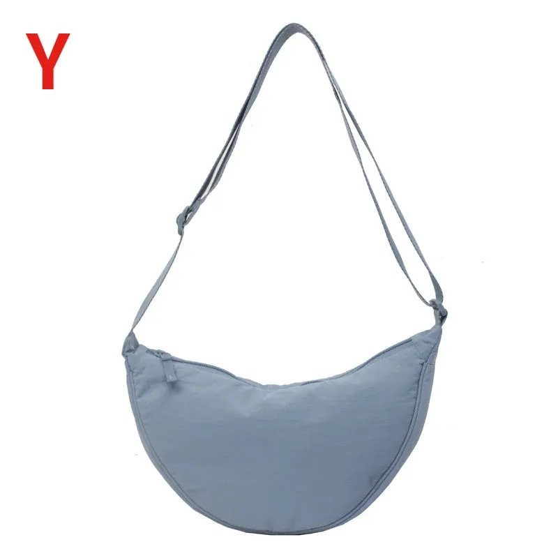 VAIGE Solid Nylon Casual Messenger Bag - Large Capacity Shoulder Bag with Zipper Closure, Simple Hobo Design