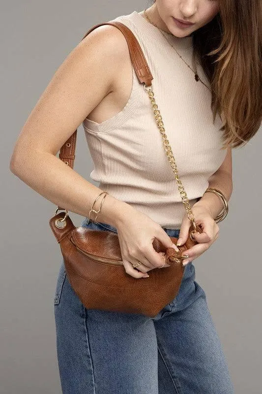 Vegan leather sling bag