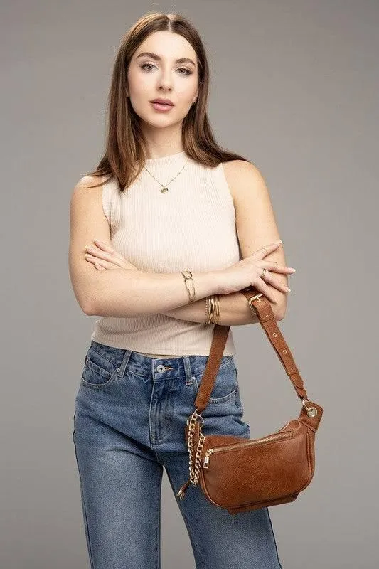 Vegan leather sling bag