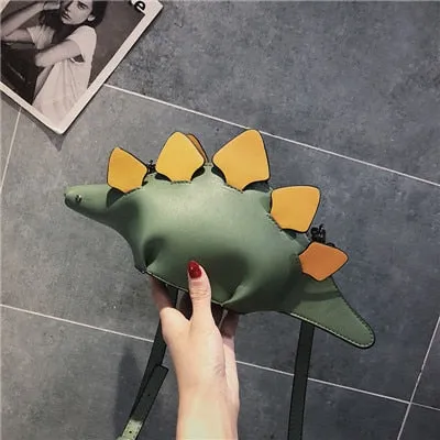 Vegan Stegosaurus Hide Dinosaur Cross-body Mini Clutch Handbag Purse Five Color Options