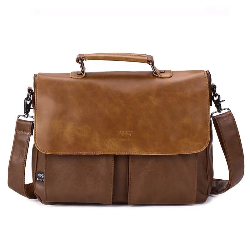 Vintage Messenger Bag for Men Crossbody Bag PU Leather Shoulder Bag