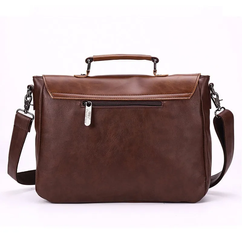 Vintage Messenger Bag for Men Crossbody Bag PU Leather Shoulder Bag