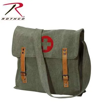 Vintage Style Medic Canvas Bag With Cross