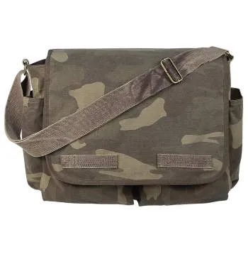 Vintage Style Unwashed Canvas Messenger Bag