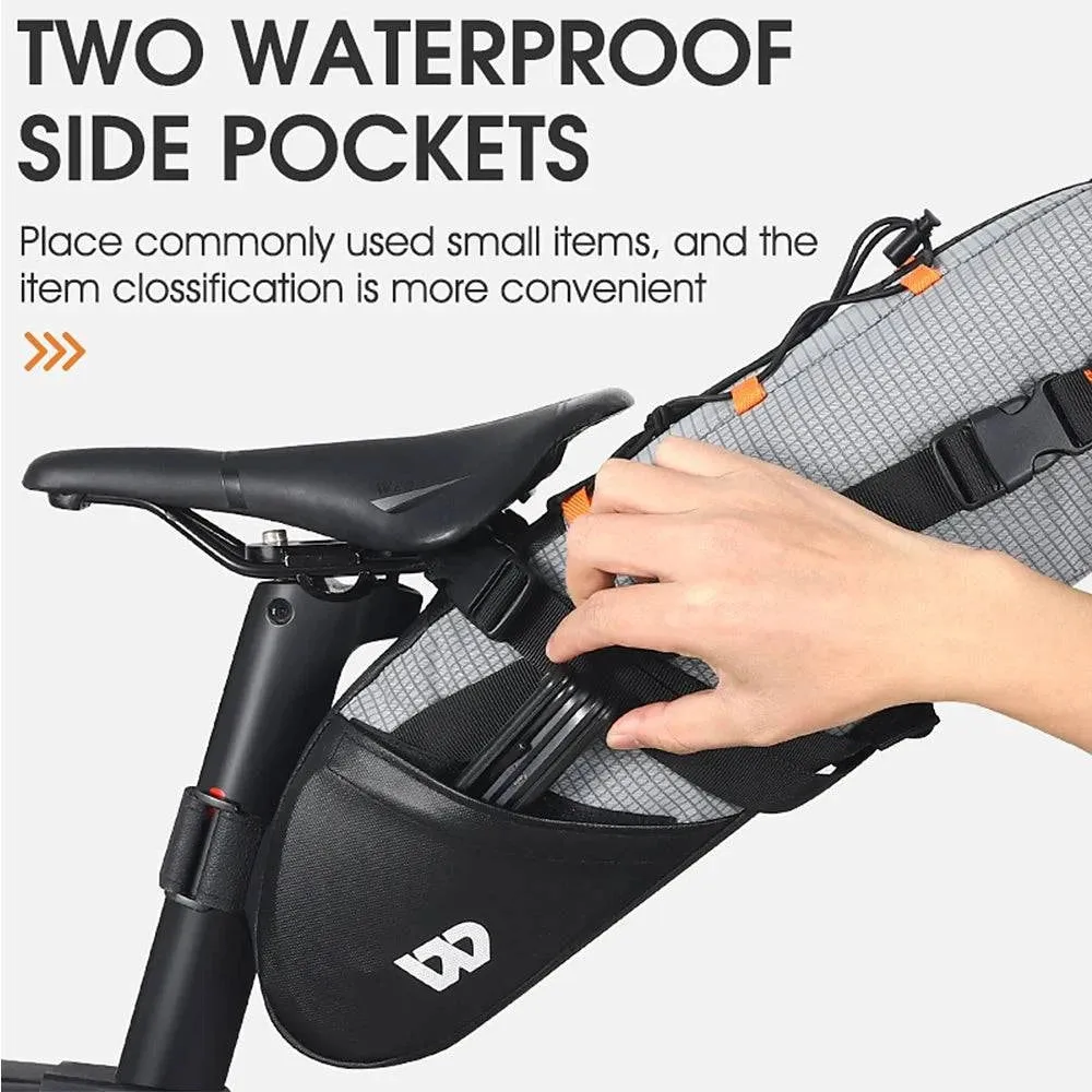 Waterproof Bike Saddle Bag 10L Bicycle Seat Bag Cycling Foldable Tail Rear Bag MTB Road Trunk Bikepacking Outdoor Travel