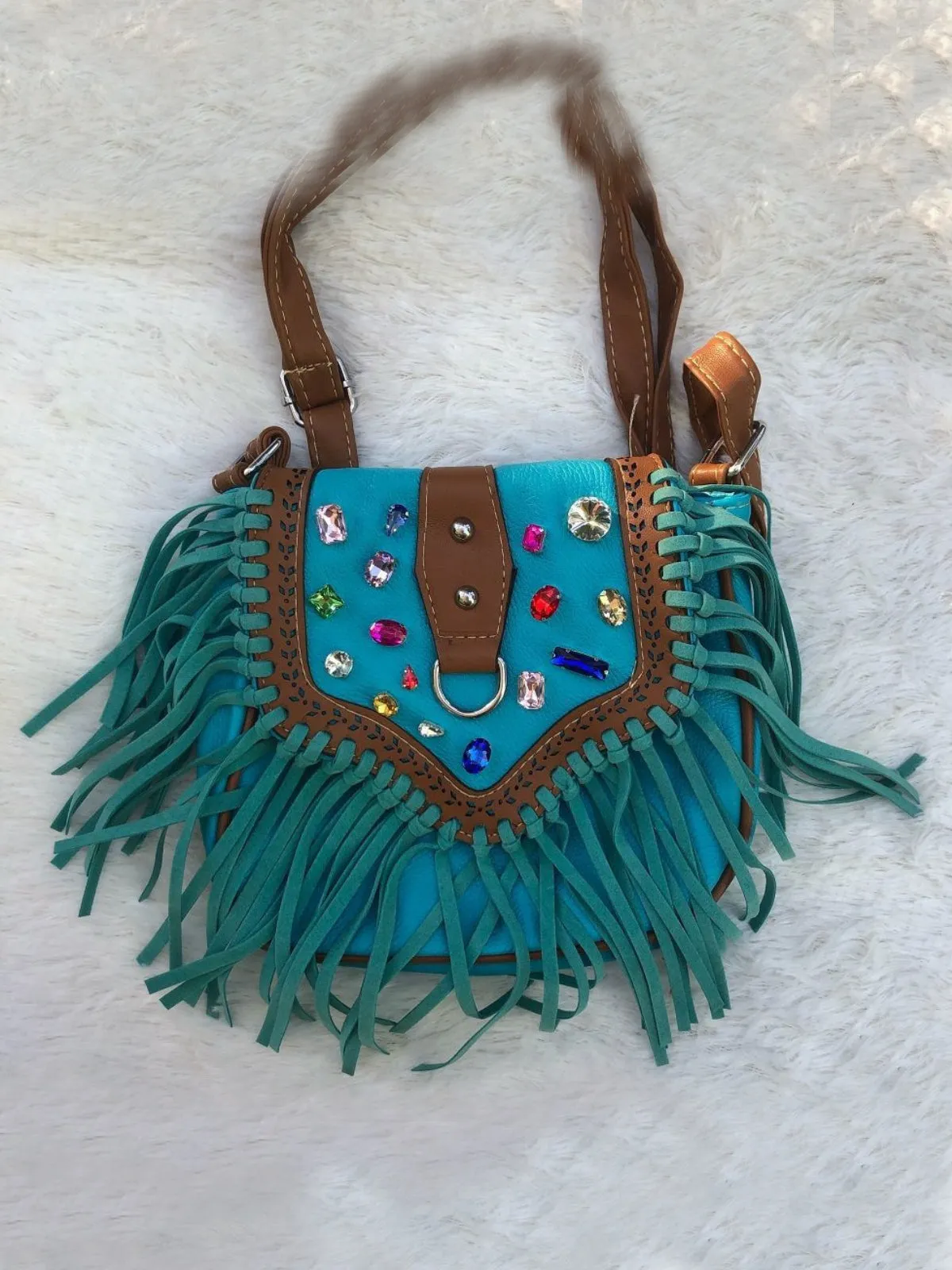 Western Story Fringe Crossbody Bag