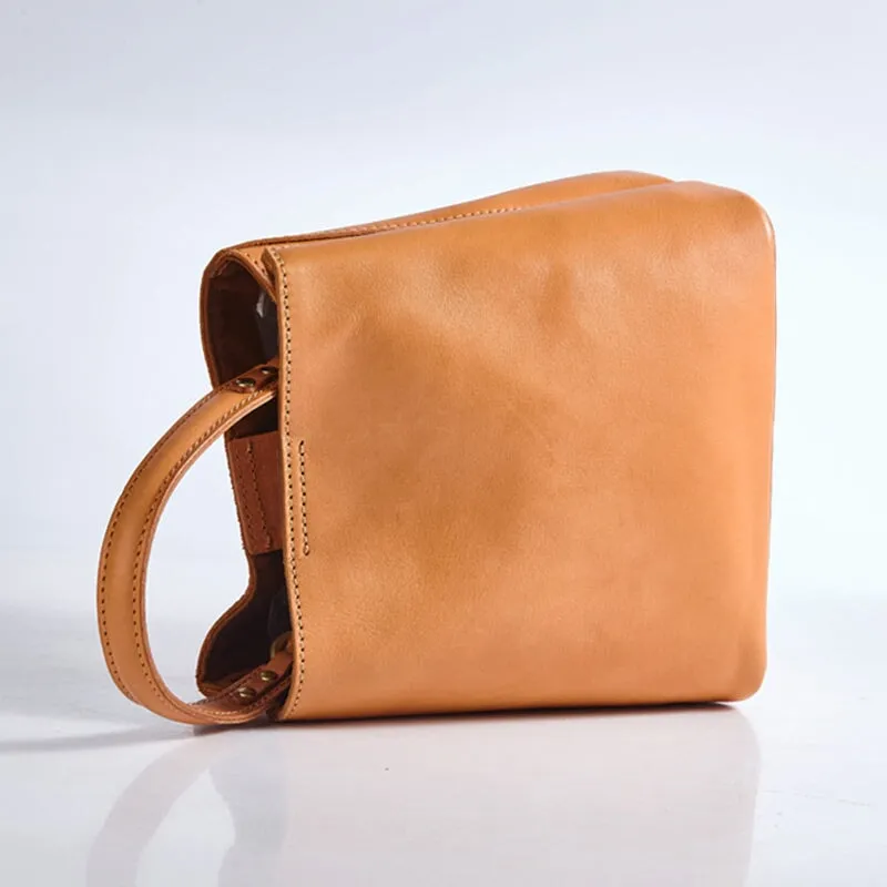 Wide Mouth Vintage Leather Barrel Bag