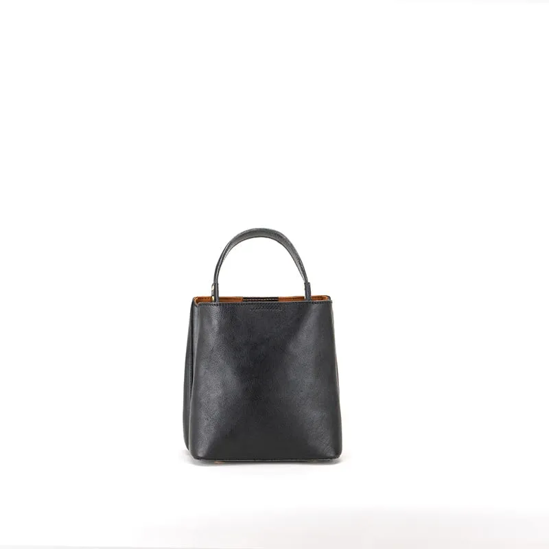 Wide Mouth Vintage Leather Barrel Bag