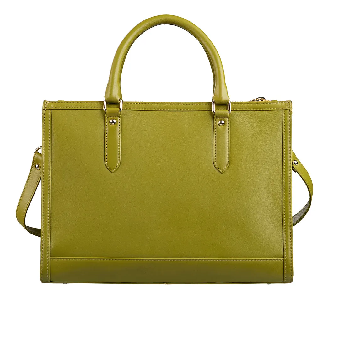 Window Sr. Handbag for Women | Satchel Handbags | Genuine Leather Ladies Bag | Color: Teal Blue, Black, Brown & Lemon Green