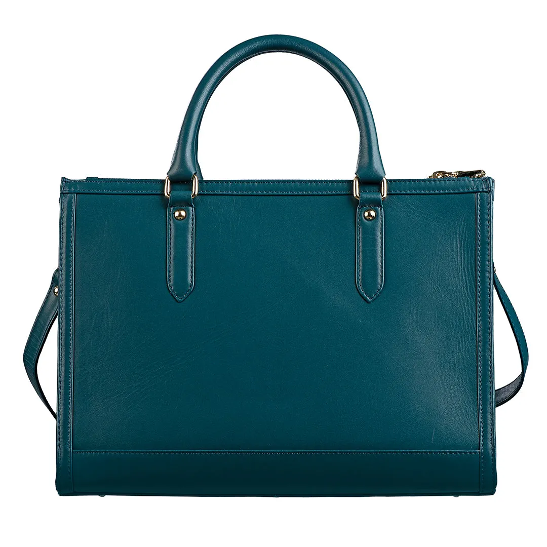 Window Sr. Handbag for Women | Satchel Handbags | Genuine Leather Ladies Bag | Color: Teal Blue, Black, Brown & Lemon Green