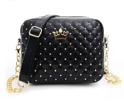 Women Fashion Rivet Chain Shoulder Bag