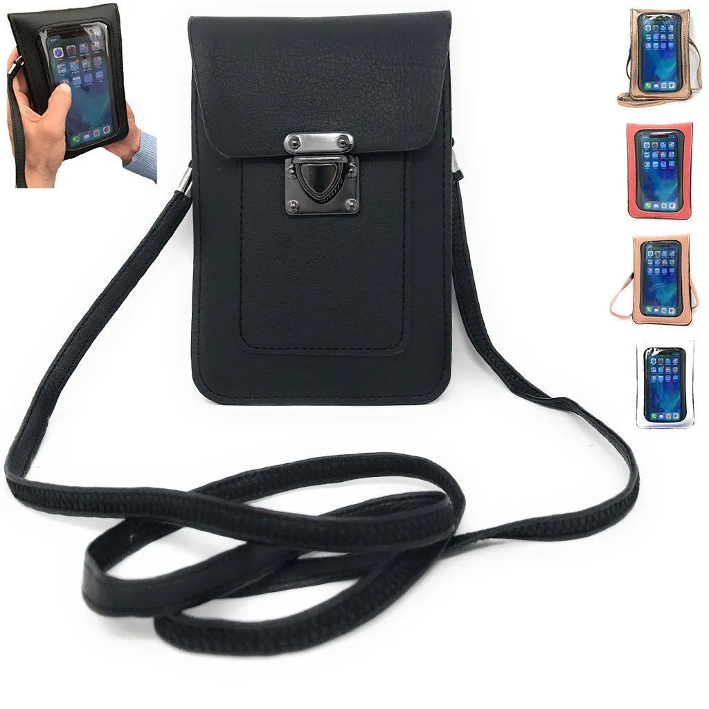 Women'S Crossbody Phone Purse Clear Touchscreen Window Wallet Pouch Case Strap