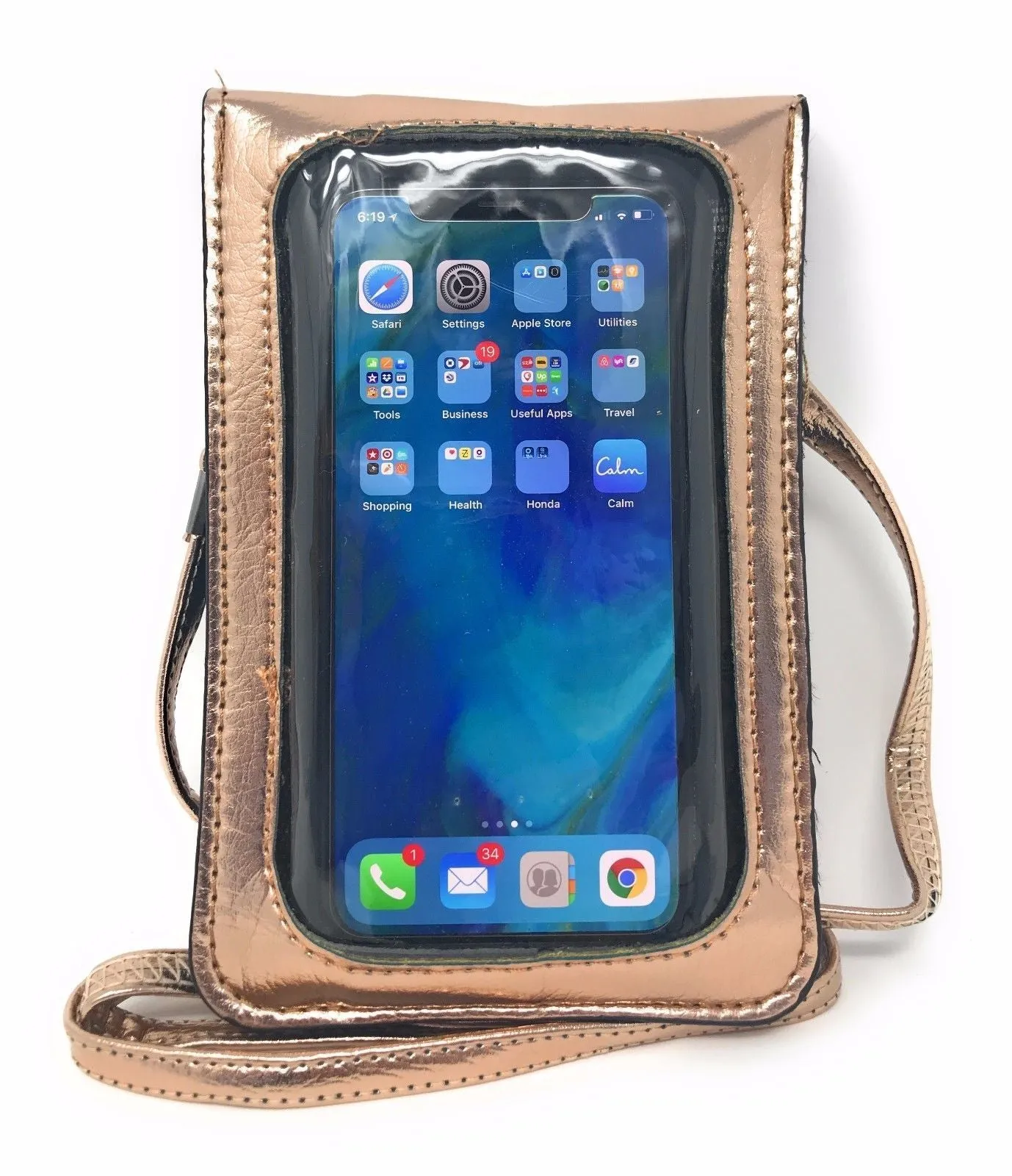 Women'S Crossbody Phone Purse Clear Touchscreen Window Wallet Pouch Case Strap