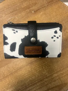 Wrangler Cow Print Bi-fold Wallet - Black