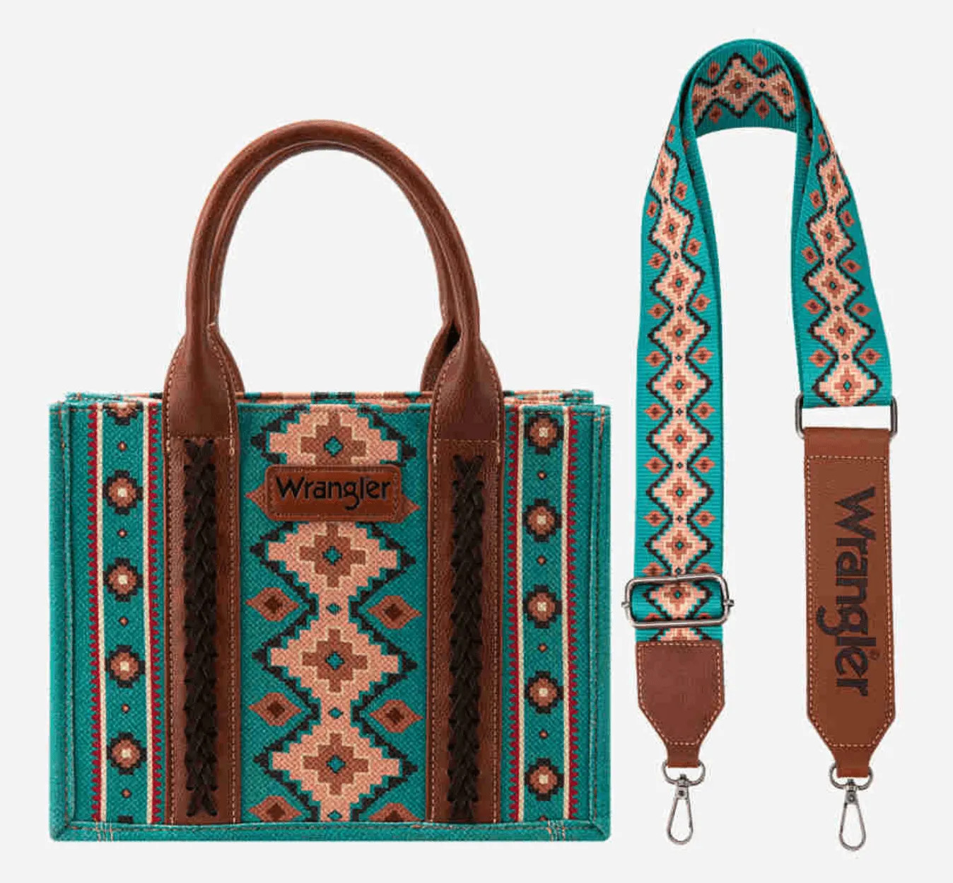 Wrangler Southwestern Canvas Turquoise Crossbody WG2203-8120STQ