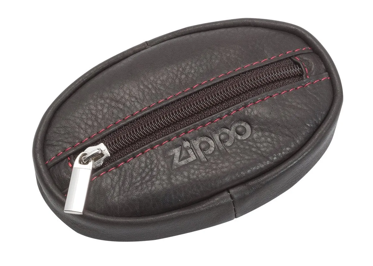 ZIPPO COIN PURSE MOCHA LEATHER